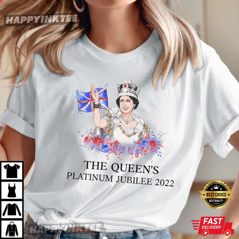 Aufkleber Union Jack T-Shirt Für Queen Elizabeth II. – Platinum