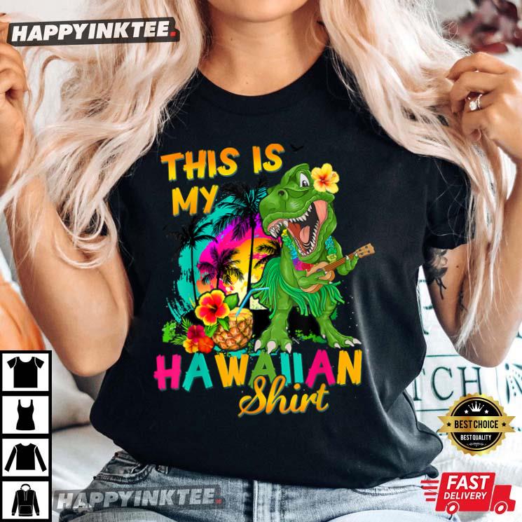 This Is My Hawaiian Dinosaur T Rex Summer Boys T-Shirt