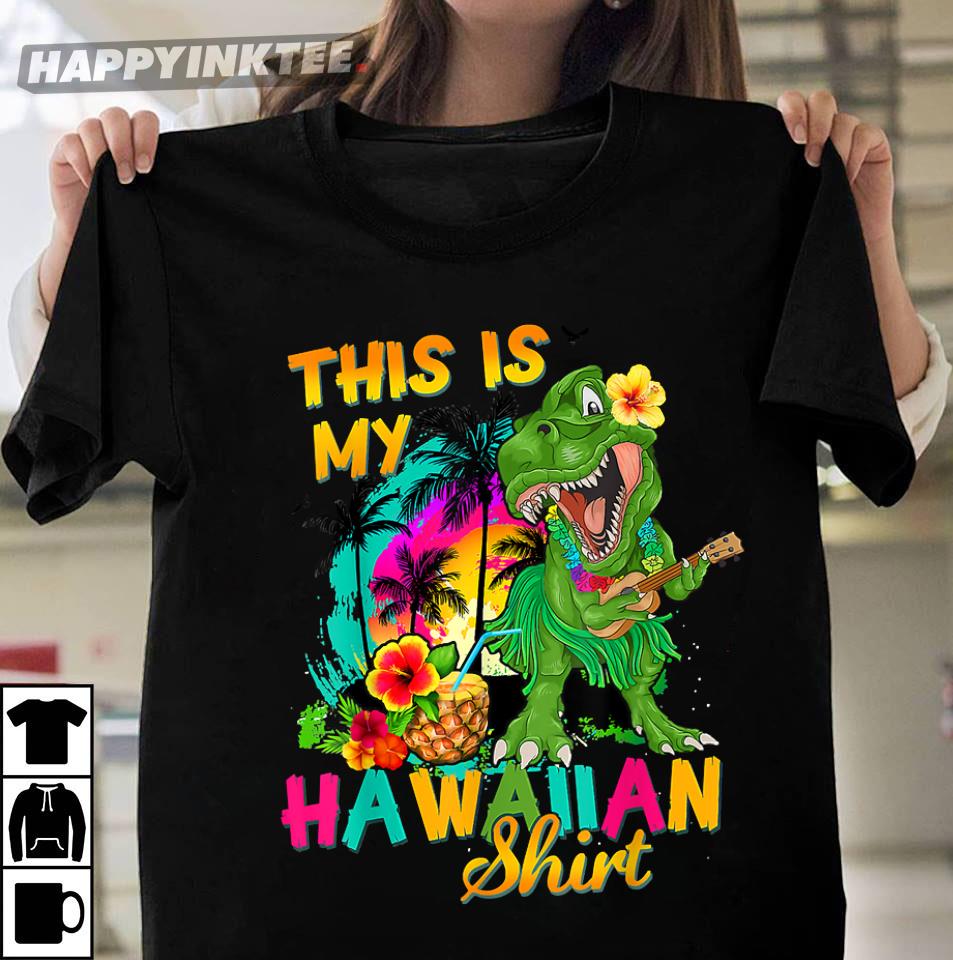 This Is My Hawaiian Dinosaur T Rex Summer Boys T-Shirt