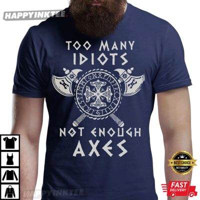 Viking Too Many Idiots Not Enough Axes Viking Tapestry for Wall Décor