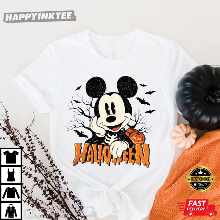 Halloween Night Disney Mickey Skeleton T-Shirt Halloween Night Disney Mickey Skeleton T-Shirt