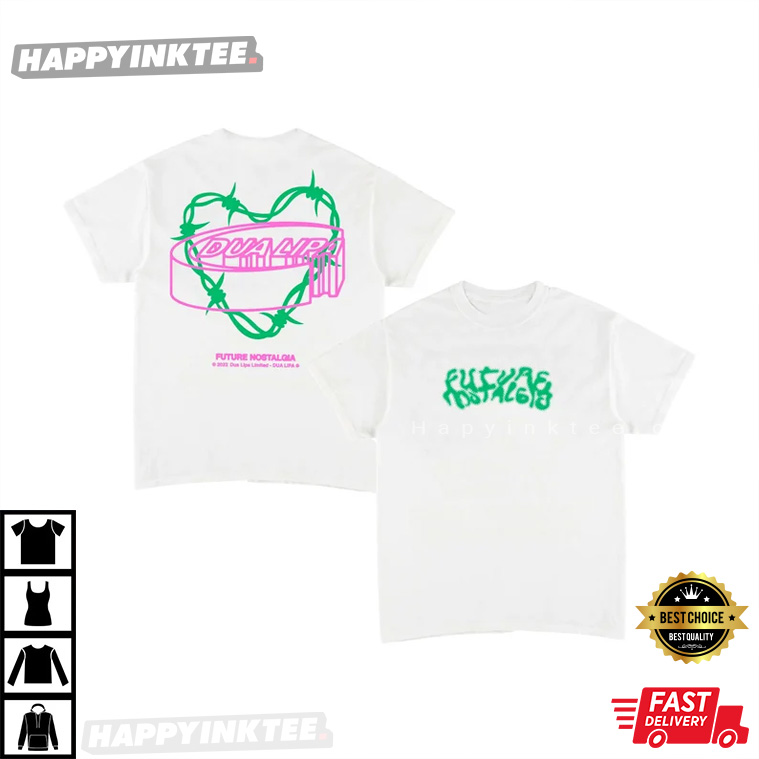 Dua Lipa Future Nostalgia Barbwire Heart T-Shirt Dua Lipa Future Nostalgia Barbwire Heart T-Shirt