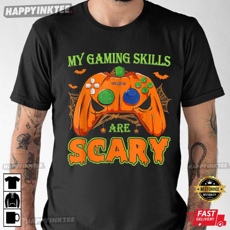 Halloween Jack O Lantern Gamer Funny Gaming T Shirt 1