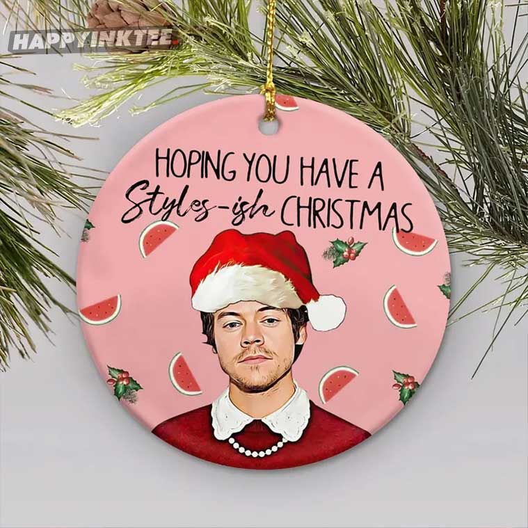 Harry Styles Gift For Fan Merry Christmas Ornament 1