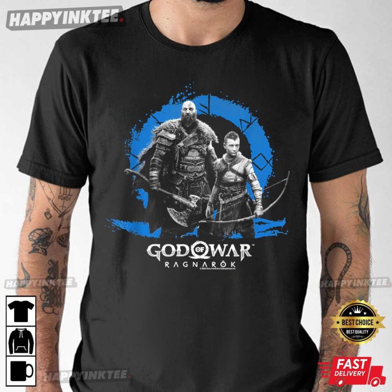 God Of War Ragnarok Icon With Kratos And Atreus T-Shirt