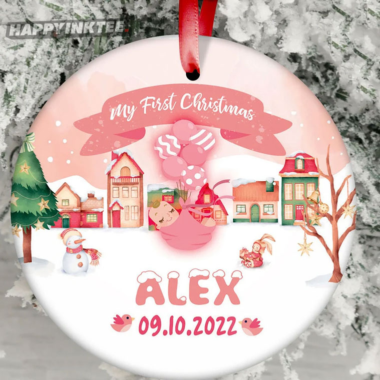 Custom Baby First Christmas Ornament 1