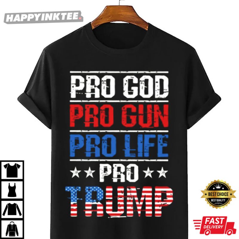 Donald Trump 2024 T-Shirt – Vintage American Flag MAGA Graphic Tee (Men's S-4XL)
