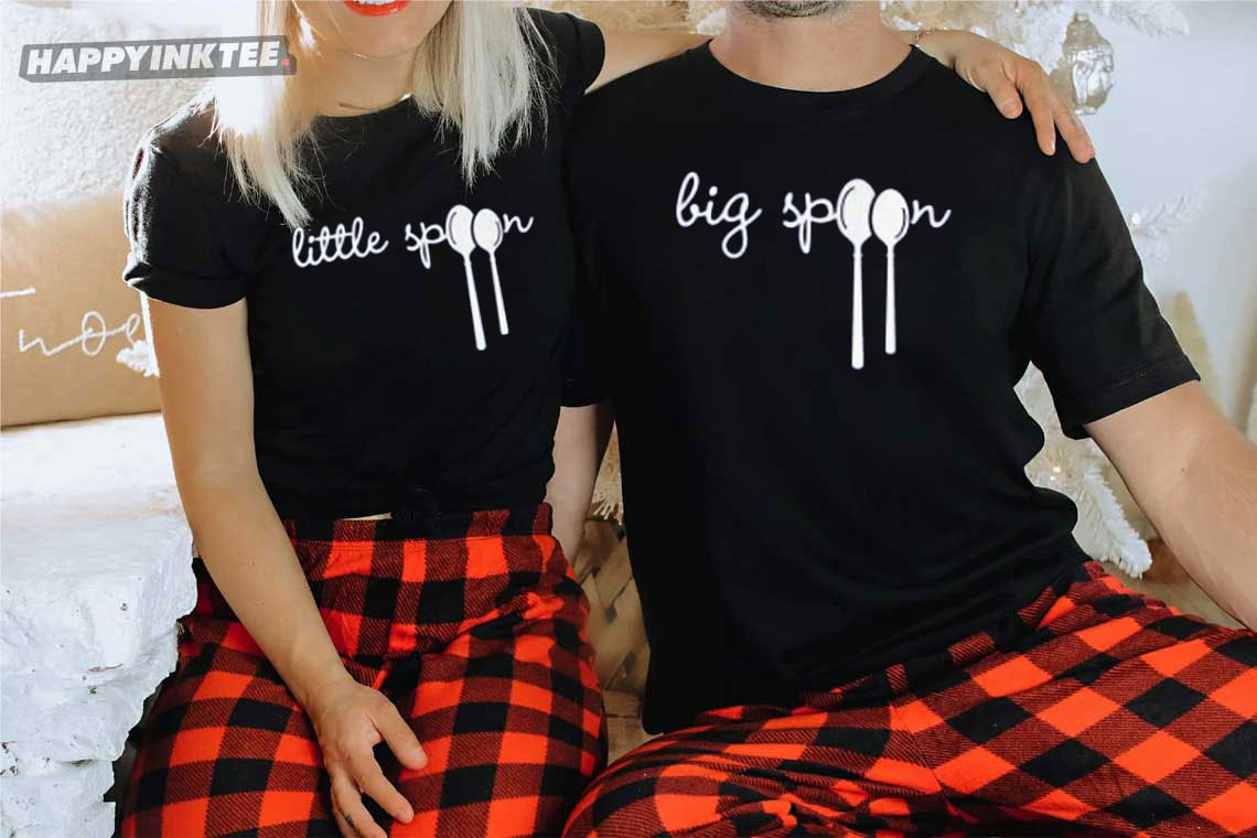 Big And Little Spoon Funny Matching Couples Shirt