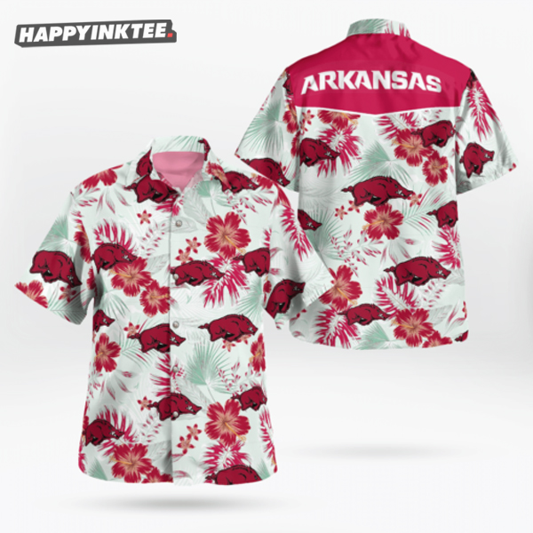 Arkansas Razorbacks Hawaiian Shirts And Beach Shorts (1)