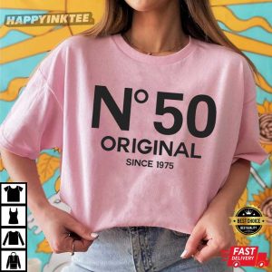50th Birthday Custom No. Year Gift For Women T Shirt (4)