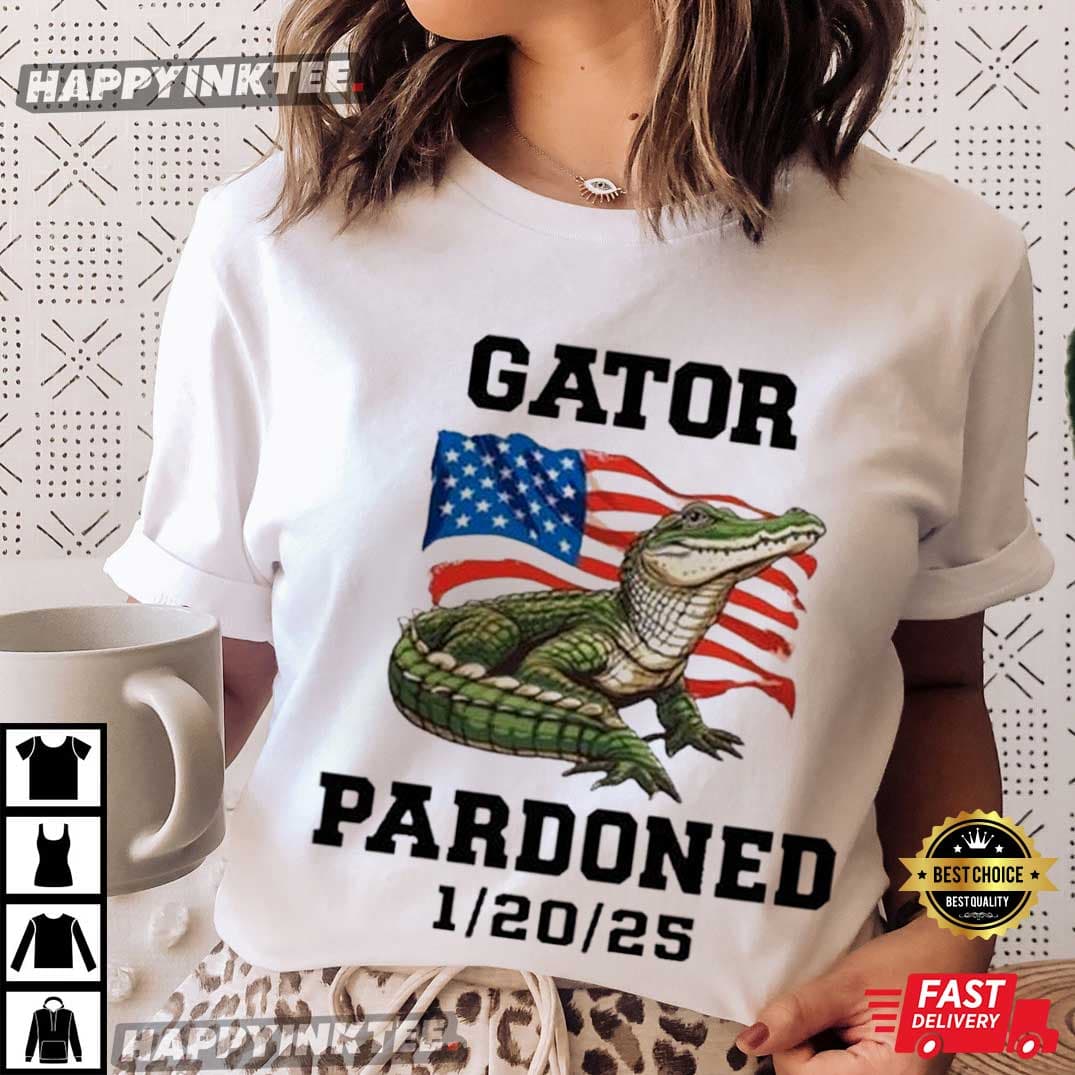 Crocodile Gator Pardoned American US Flag T-Shirt Crocodile Gator Pardoned American US Flag T-Shirt