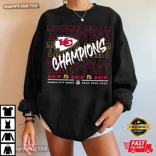 KC Chiefs Three Peat Champions Back To Back To Back T-Shirt