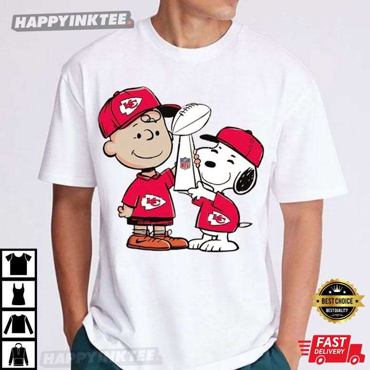Kansas City Chiefs Champions Trophy Snoopy And Charlie Brown T-Shirt Kansas City Chiefs Champions Trophy Snoopy And Charlie Brown T-Shirt