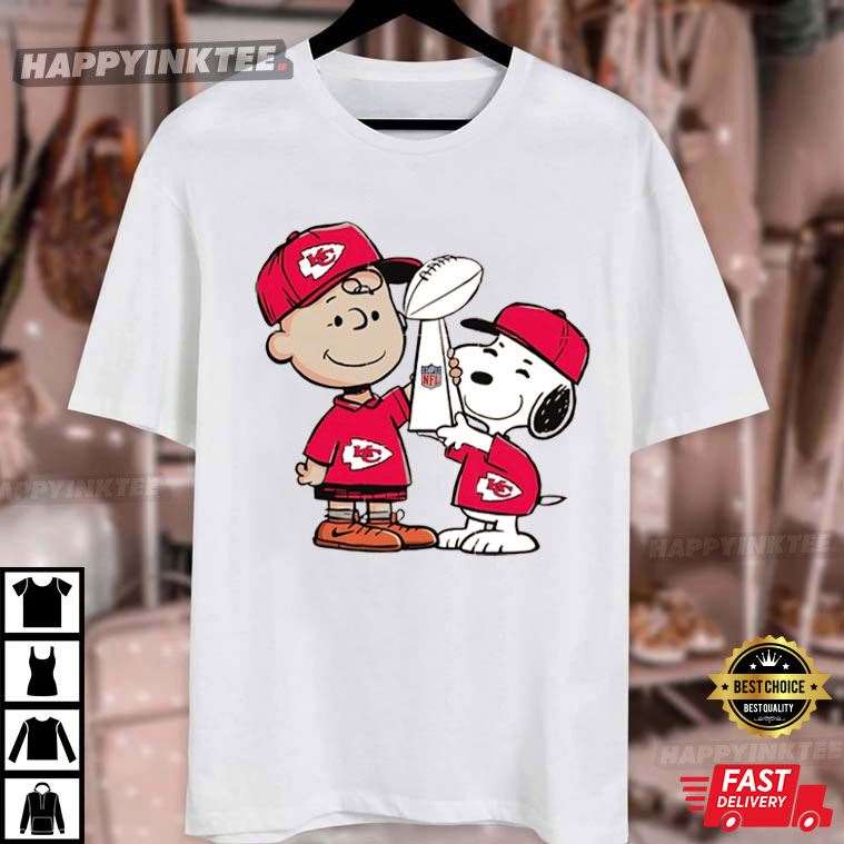 Kansas City Chiefs Champions Trophy Snoopy And Charlie Brown T-Shirt Kansas City Chiefs Champions Trophy Snoopy And Charlie Brown T-Shirt