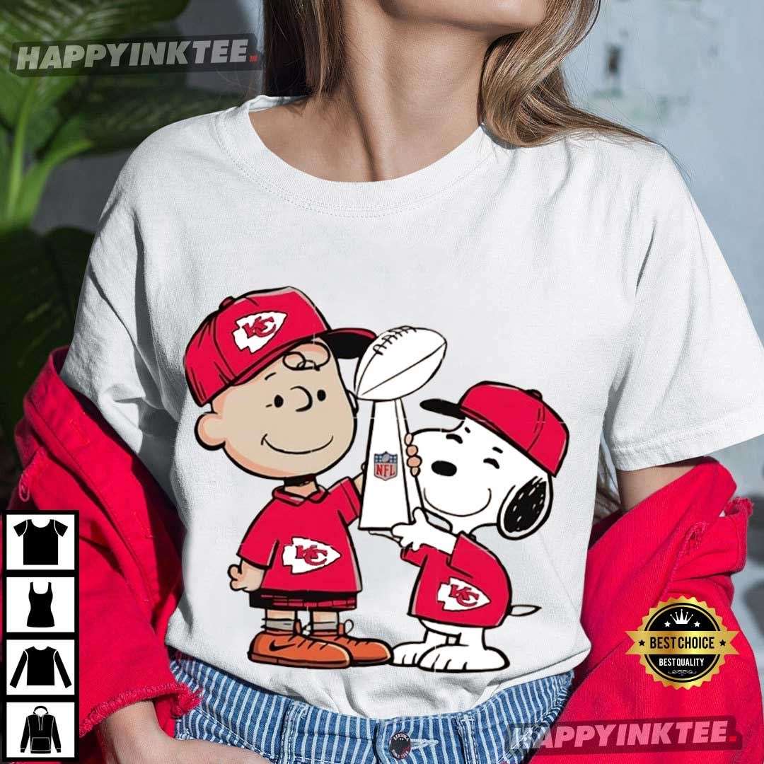 Kansas City Chiefs Champions Trophy Snoopy And Charlie Brown T-Shirt Kansas City Chiefs Champions Trophy Snoopy And Charlie Brown T-Shirt