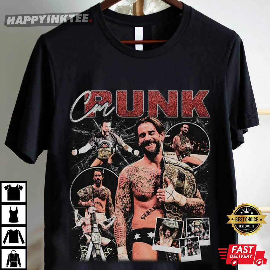 CM Punk WWE Bootleg Style T-Shirt CM Punk WWE Bootleg Style T-Shirt