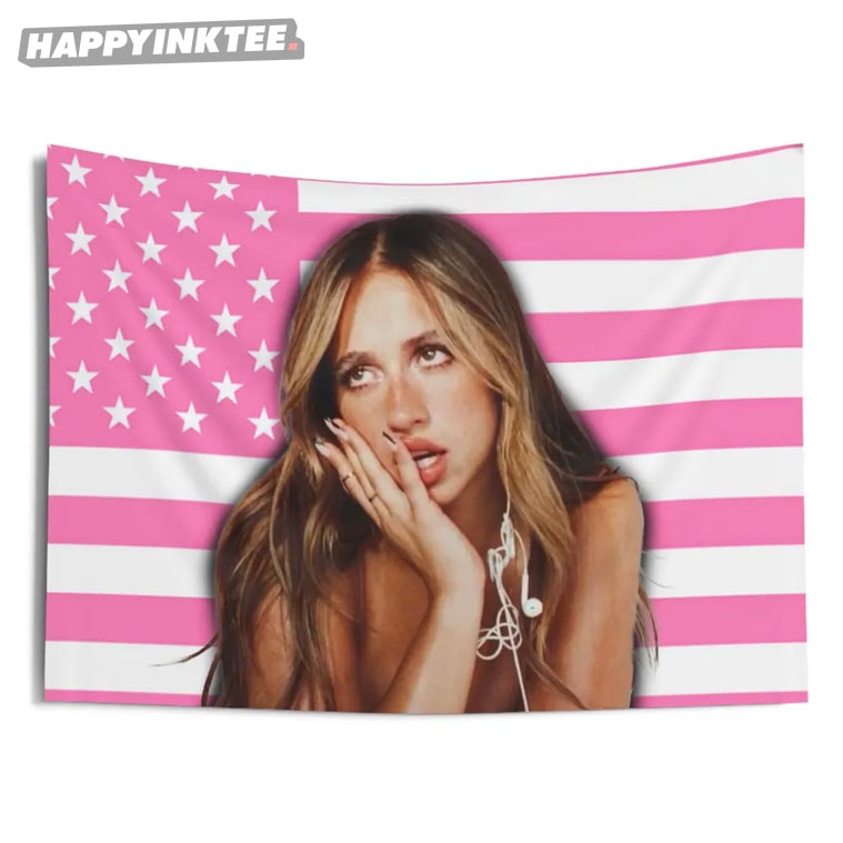 Tate McRae Pink American Flag Wall Tapestry