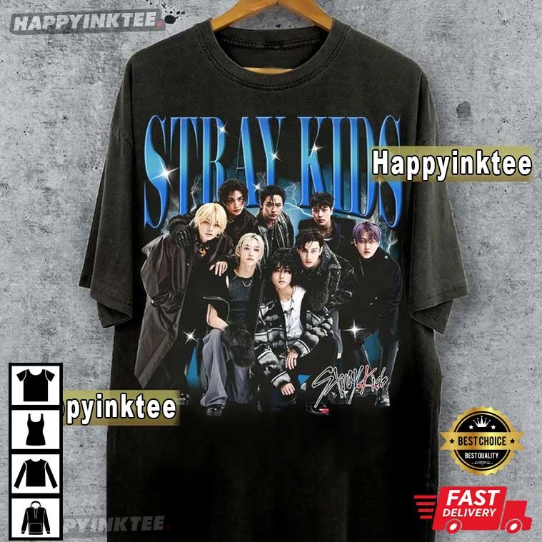 Stray Kids Kpop Boy Band Bootleg Style T-Shirt Stray Kids Kpop Boy Band Bootleg Style T-Shirt