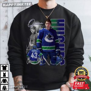 Quinn Hughes Ice Hockey Defence NHL Retro 90s T Shirt (4)