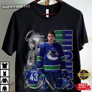 Quinn Hughes Ice Hockey Defence NHL Retro 90s T Shirt (1)