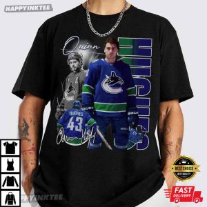 Quinn Hughes Ice Hockey Defence NHL Retro 90s T-Shirt