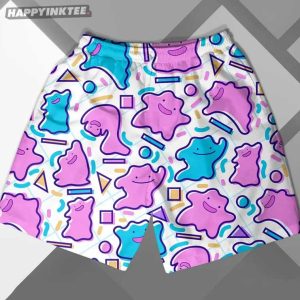 Ditto Pokemon Summer Hawaiian Shirt And Shorts (1)