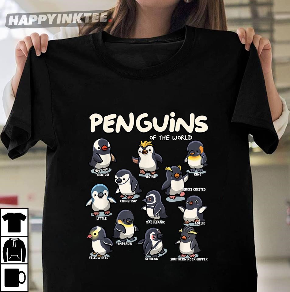 Penguins Of The World Cute Penguins Lovers T-Shirt Penguins Of The World Cute Penguins Lovers T-Shirt