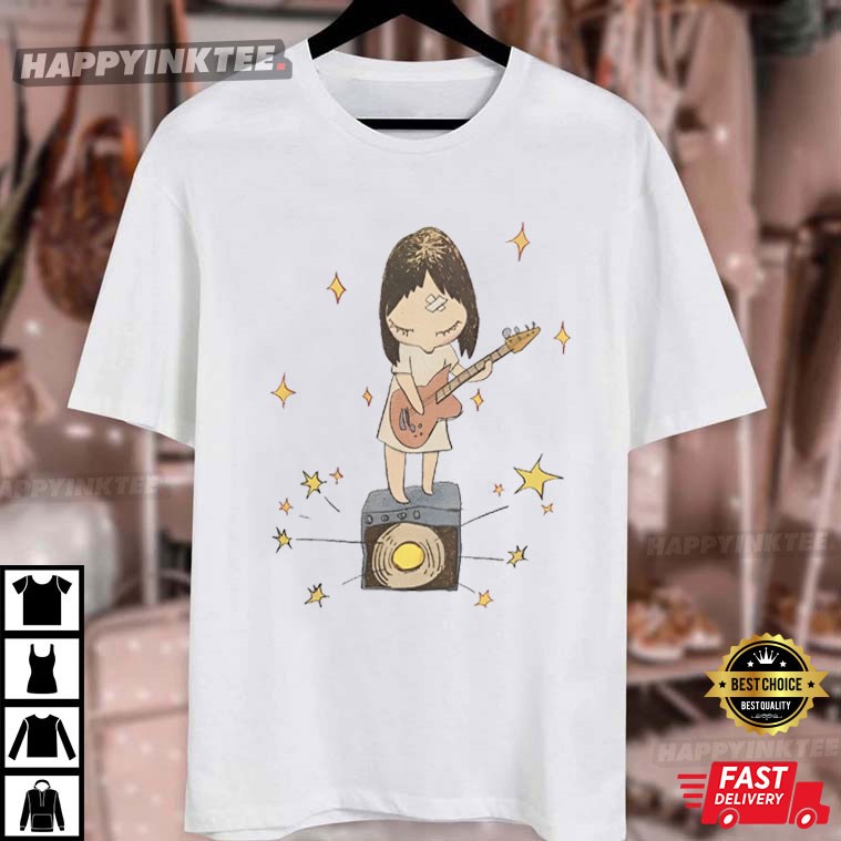 Yoshitomo Nara Guitar Girl Star Japanese Artistic T-Shirt Yoshitomo Nara Guitar Girl Star Japanese Artistic T-Shirt