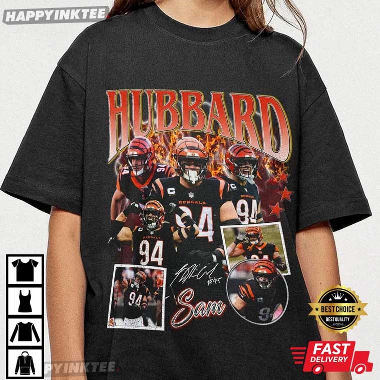 Sam Hubbard Cincinnati Bengals Vintage Bootleg Style T-Shirt Sam Hubbard Cincinnati Bengals Vintage Bootleg Style T-Shirt