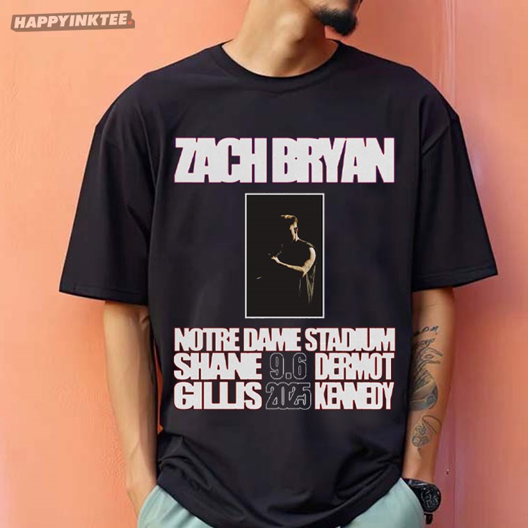  Man Tシャツ 肖像 stadium LIVE Zach Bryan Notre Dame Stadium 2025 T-Shirt