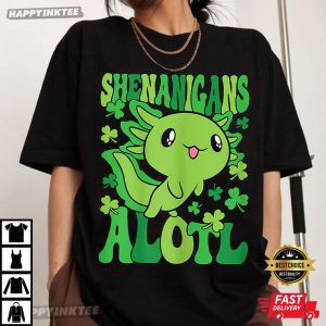 Axolotl Shenanigans Cute ALOTL St Patrick's Day T Shirt (4)