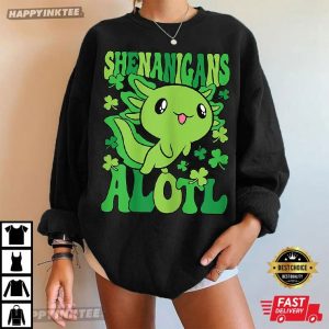 Axolotl Shenanigans Cute ALOTL St Patrick's Day T Shirt (2)