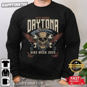 84th Annual 2025 Daytona Beach Bike Week Skull T Shirt (2)