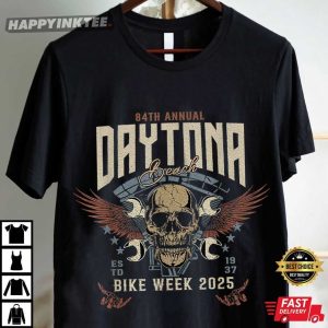 84th Annual 2025 Daytona Beach Bike Week Skull T Shirt (3)
