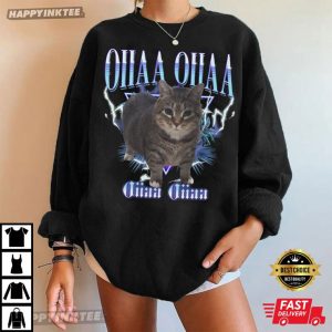 OIIA OIIA Spinning Cat Funny Cat Meme Bootleg T Shirt (1)