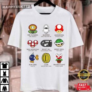 Mario Kart Power Ups Items Super Mario Gamer T Shirt (2)