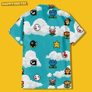 Super Mario Pixel Art Mushroom Kingdom Gaming Hawaiian Shirt 2