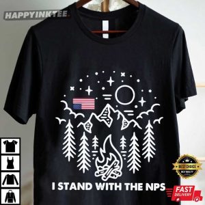 National Park Support I Stand With The NPS US Flag T Shirt (2)