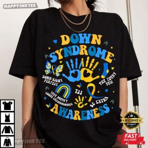 Down Syndrome Awareness Heart Hand Support T Shirt (3)