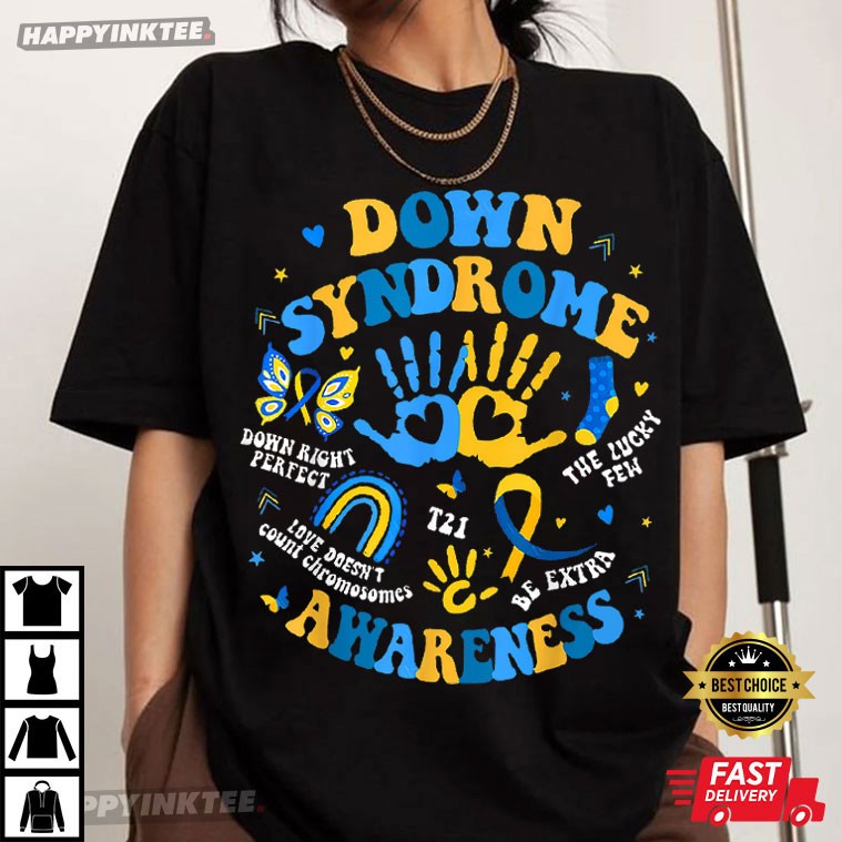 Down Syndrome Awareness Heart Hand Support T-Shirt Down Syndrome Awareness Heart Hand Support T-Shirt