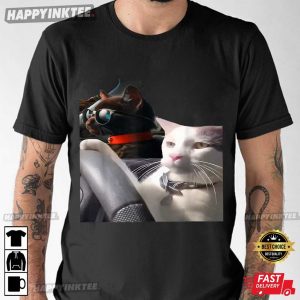 Cat Driving Funny Meme T-Shirt