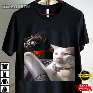 Cat Driving Funny Meme T Shirt (2)
