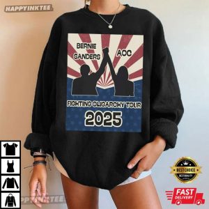 Bernie Sanders AOC Fighting Oligarchy Tour 2025 Political T Shirt (1)