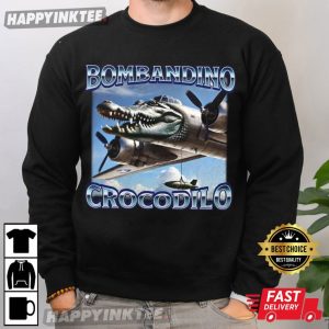 Bombandino Crocodilo Funny Brainrot Crocodile Meme T Shirt (1)