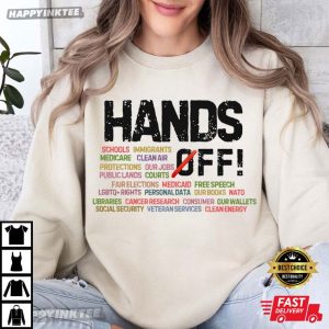 Hands Off Schools Immigrants Medicare Political Activism T Shirt (1)