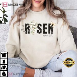 He is Risen Matthew 286 Christian Jesus Easter Bible Verse T Shirt (1)