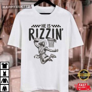 Christian Jesus He Is Rizzin Funny Easter Basketball T Shirt (2)