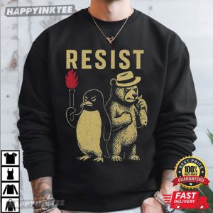 Penguins And Smokey Bear Resist Anti Trump T Shirt (1)