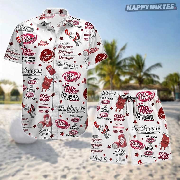 Dr Pepper Vintage Soda Summer Hawaiian Shirt And Shorts Dr Pepper Vintage Soda Summer Hawaiian Shirt And Shorts