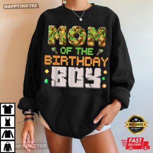 Mom Of The Birthday Boy Minecraft Birthday Gamer T Shirt (1)